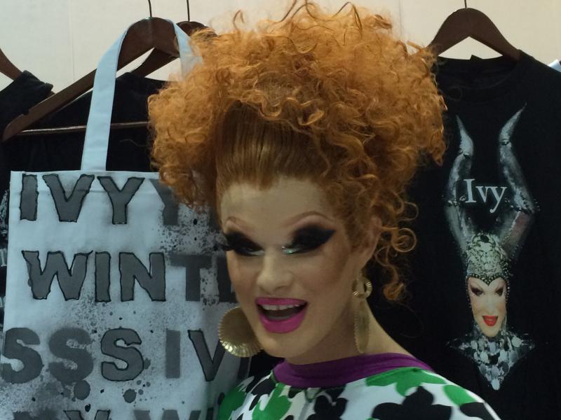 Ivy Winters in her booth