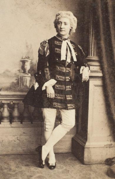 Lydia Thompson in performance drag