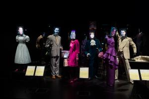 The purple Bridesmaids costume (second from right) is mounted on a modified mannequin seen in previous image (AMPAS). Hollywood Costume, Gallery 4