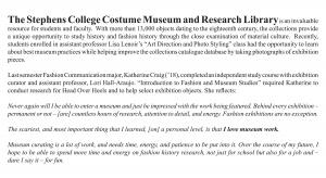 Head Over Heels: The Stephens College Costume Museum and Research Library Head Over Heels: The Stephens College Costume Museum and Research Library