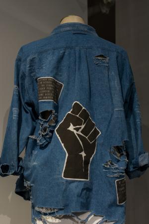 An upcycle project by Lenora Brown (Fashion Design and Product Development, 2018, Photograph: Aurola Wedman) An upcycle project by Lenora Brown (Fashion Design and Product Development, 2018, Photograph: Aurola Wedman)