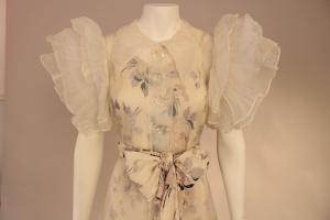 Closeup of 1930s gown inspired by Adrian's design for Letty Lynton, 2008.1627AB (photo: Allison Moorman)