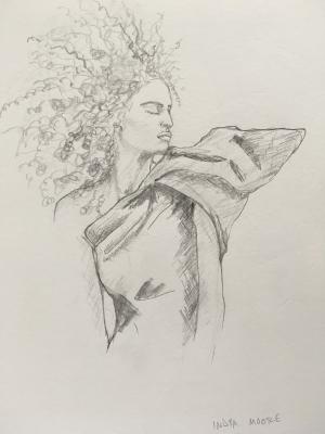 Sketch, Indya Moore (pencil, 2019) Sketch, Indya Moore (pencil, 2019)